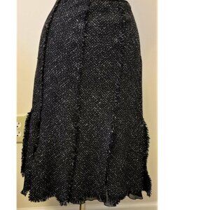 Lafayette 148 New York A-line Midi Skirt Size-4 Multi-Color Black